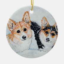 Navidad del Corgi Adorno De Navidad
