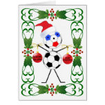 Navidad del dibujo animado del fútbol felicitación
