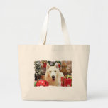 Navidad - husky siberiano - Bailey Portait Bolsas
