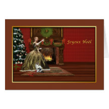 Navidad, Joyeux Noël, francés, pasado de moda Felicitación