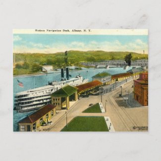 Navigation Dock, Albany NY 1924 vintage postcard