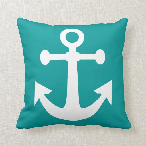 navy anchor fun throw pillows Zazzle