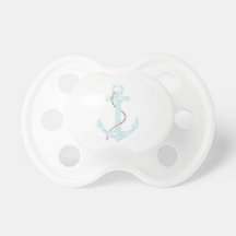 Navy and Coral Anchor Beach Wedding Pacifiers