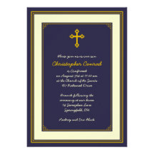 Navy and Gold Confirmation Invitation