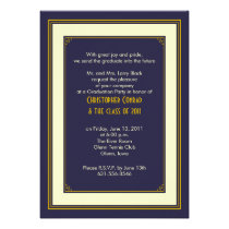 Navy and Gold Graduation Invitation