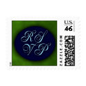 Navy and green small RSVP stamp