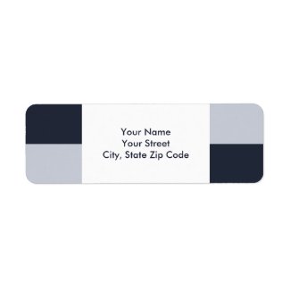 Navy and Grey Rectangles return address label