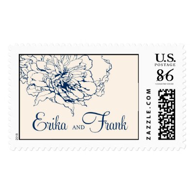 Navy and Ivory Erika and Frank monogram Stamps