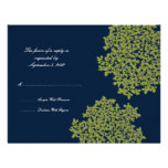 Navy and Lime Floral Wedding RSVP Personalized Invites