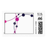 Navy and Magenta dots on circles postage