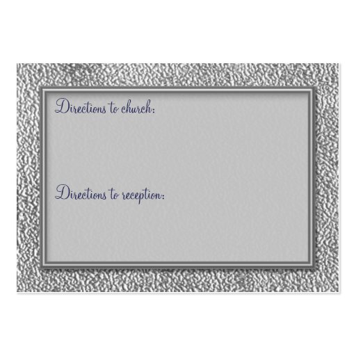 Navy and Pewter Reception Card Business Card Template (back side)