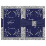 Navy and Pewter Wedding Program Flyers