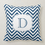 Navy and White Chevron Pattern Monogram pillows