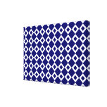Navy and White Diamond Pattern Canvas Prints