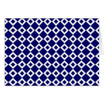 Navy and White Diamond Pattern cards