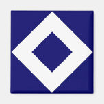 Navy and White Diamond Pattern Fridge Magnets