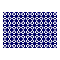 Navy and White Diamond Pattern posters