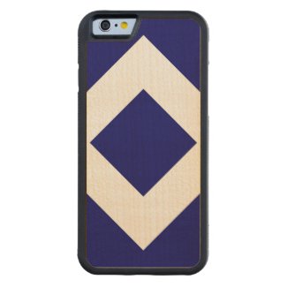 Navy and White Diamond Pattern Carved® Maple iPhone 6 Bumper Case
