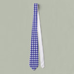 Navy and White Gingham Check Tie