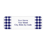 Navy and White Gingham Pattern address label
