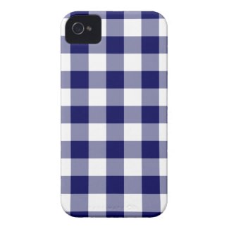 Navy and White Gingham Pattern Iphone 4 Cover