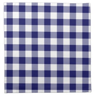 Navy and White Gingham Pattern Cloth Napkins