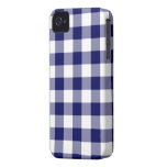 Navy and White Gingham Pattern iPhone 4 Cover