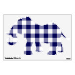 Navy and White Gingham Pattern Wall Graphics