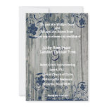 Navy and White Old Wood Wedding Invitation