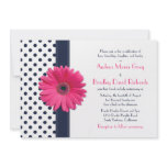 Navy and White Polka Dot Wedding Invitation