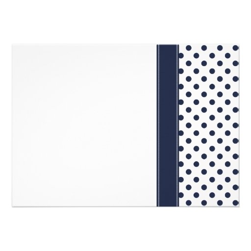 Navy and White Polka Dot Wedding Invitation
