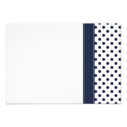 Navy and White Polka Dot Wedding Reply Card Custom Announcement