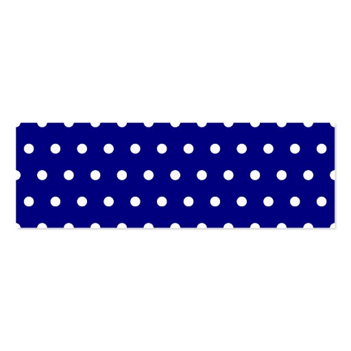 Navy and White Polka Dots Business Card Template (front side)