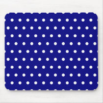 Navy and White Polka Dots mousepads