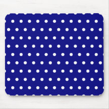 Navy and White Polka Dots Mousepad