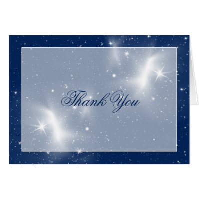 Navy and White Stars Wedding Thank You Greeting Cards