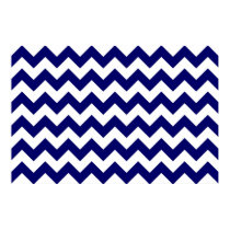 Navy and White Zigzag posters