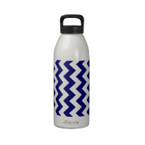 Navy and White Zigzag water bottles