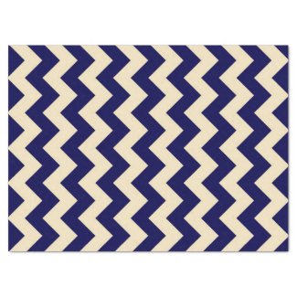 Navy and White Zigzag Tissue Paper 17" X 23" Tissue Paper