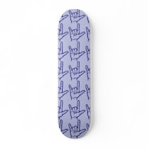 Navy ASL I Love You Skateboard