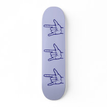 Navy ASL I Love You Skateboard