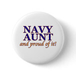 Navy Aunt and Proud of It Pinback Button