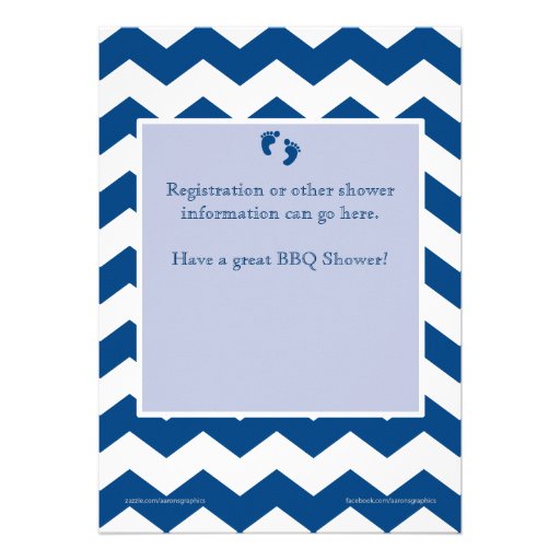 Navy Barbecue BaByQ Baby Shower Custom Invitation
