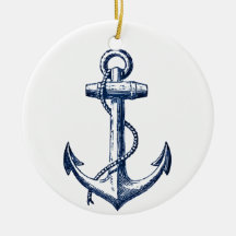 Navy Blue Anchor Ornaments