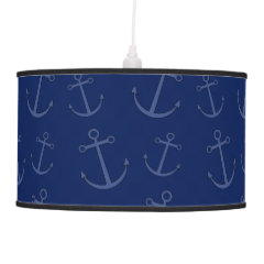 Navy blue anchors pendant lamp