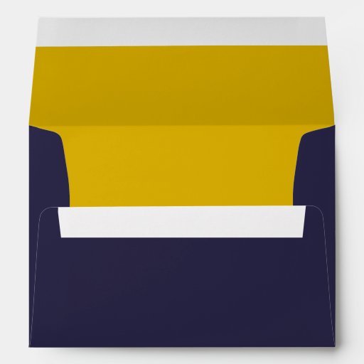 Navy Blue and Gold A7 Envelopes Zazzle