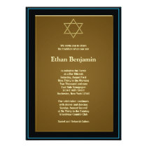 Navy Blue and Gold Bar Mitzvah Invitations invitations