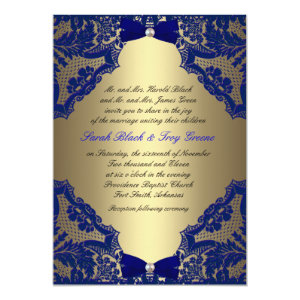Navy blue and Gold Wedding Invitation 5