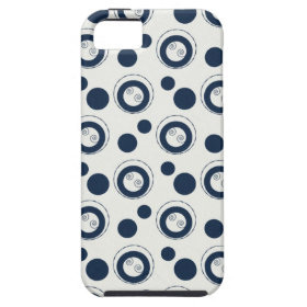 Navy Blue and Silver Concentric Circles Polka Dots iPhone 5 Cover