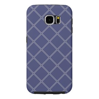 Navy Blue and Silver Geometric Diamond Outlines Samsung Galaxy S6 Cases